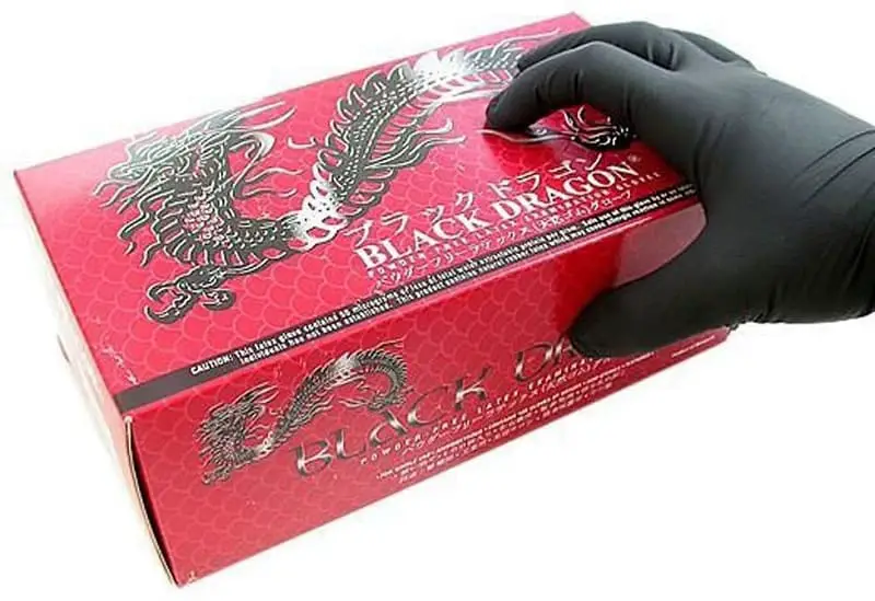 Black Dragon Tatoo Gloves