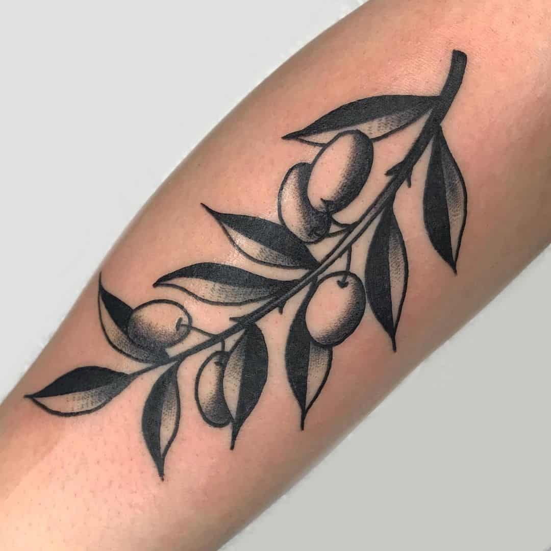 Black Tattoo Olive Branch Inspired
