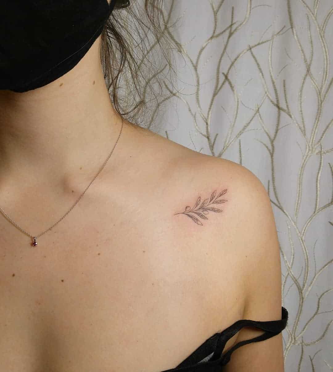 Olive Branch Tattoo Collarbone/Shoulder Placement