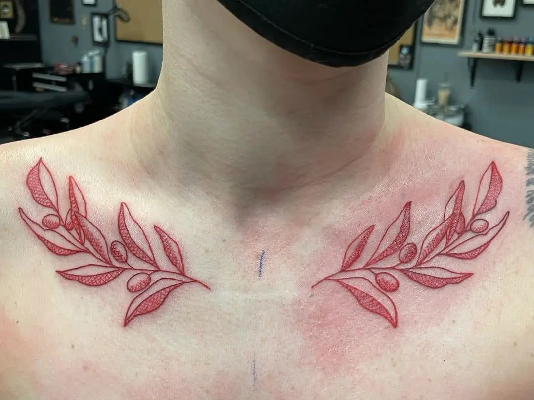 30+ Best Olive Branch Tattoo Design Ideas (2022 Updated!) 6 Olive Branch Tattoo Collarbone