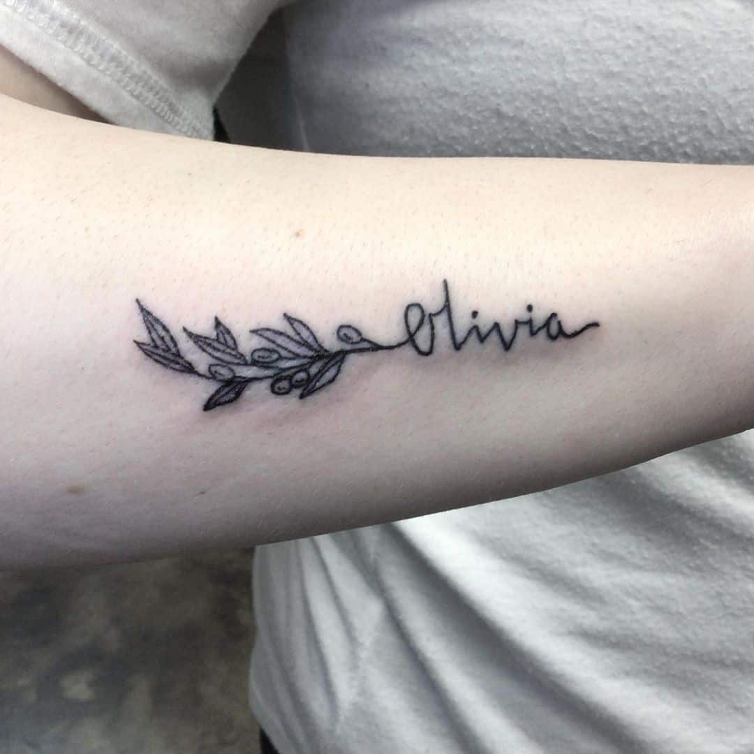 30+ Best Olive Branch Tattoo Design Ideas (2022 Updated!) 13 Olive Branch Tattoo Name Inspired Print