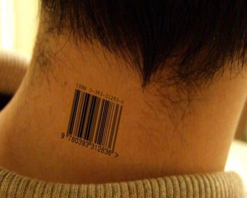 Barcode Neck Tattoo