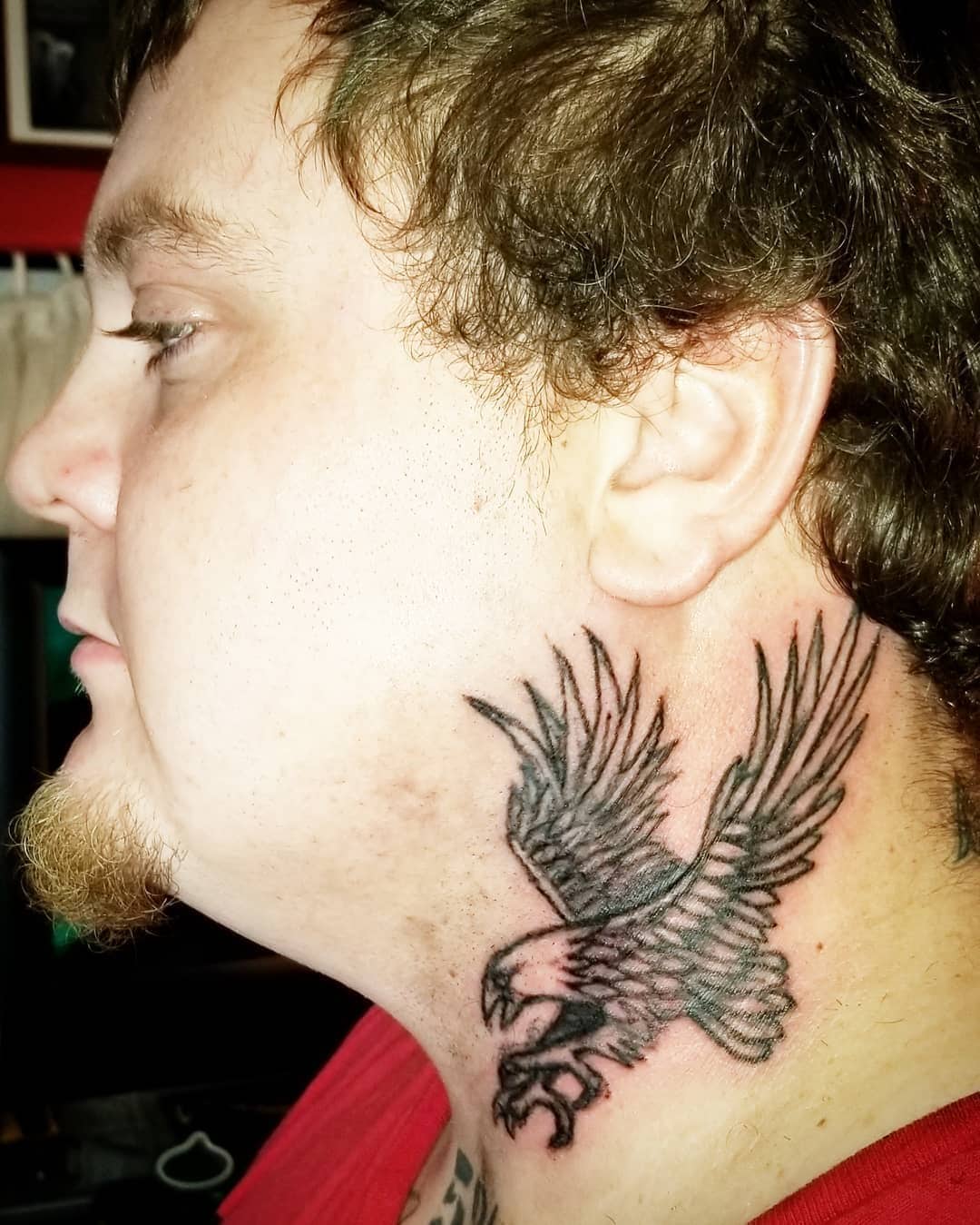 tattoo finished eagle wings on back mattroetattoo  Back of neck tattoo  Best neck tattoos Neck tattoo for guys