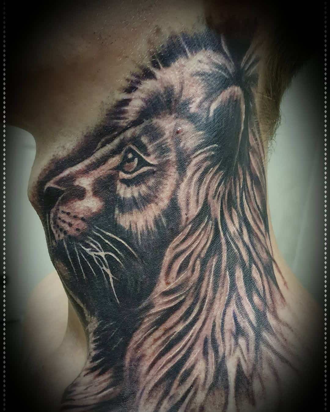 Lion Neck Tattoo 3