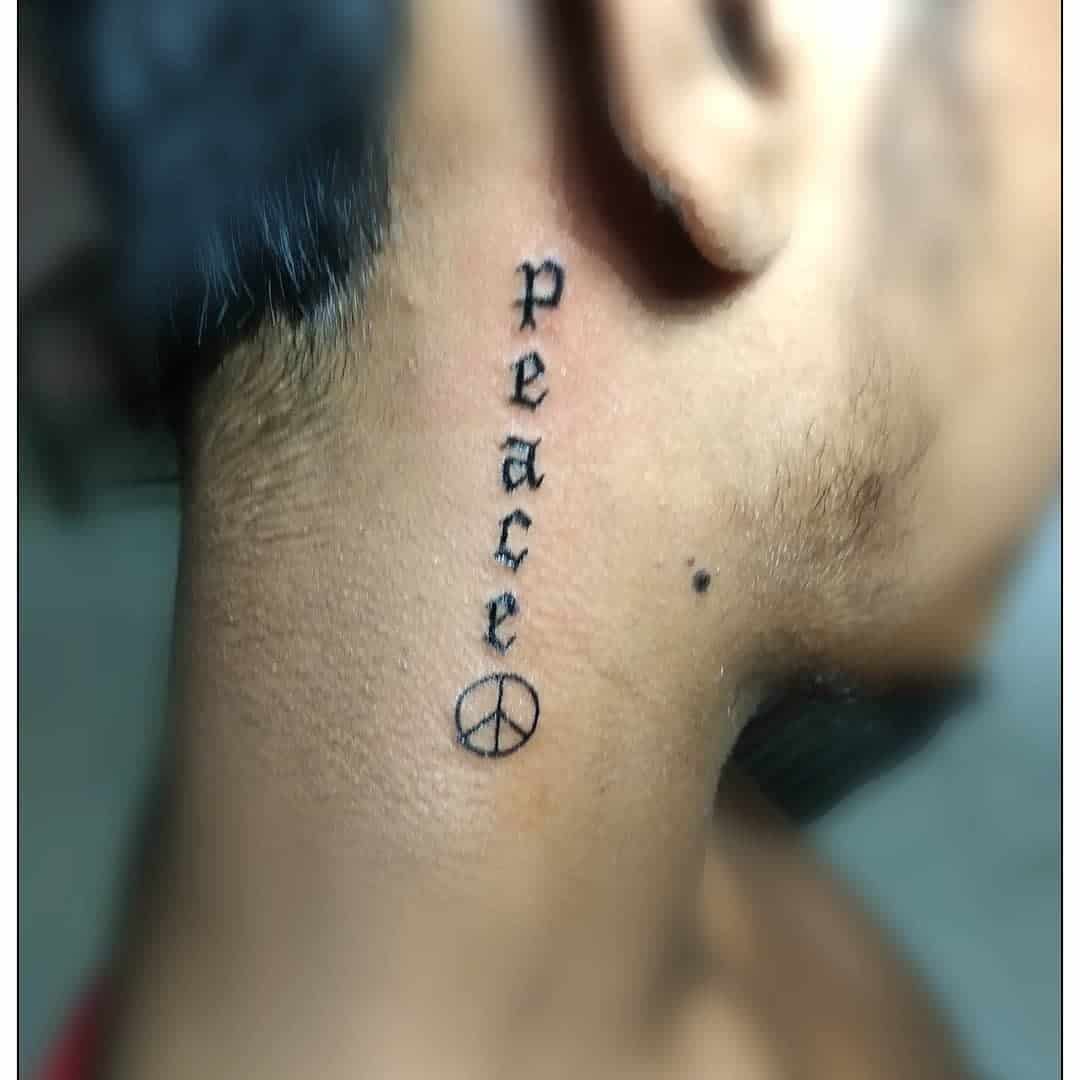 50+ Neck Tattoo Design Ideas for Men (2023 Update) 47 Peace Neck Tattoo