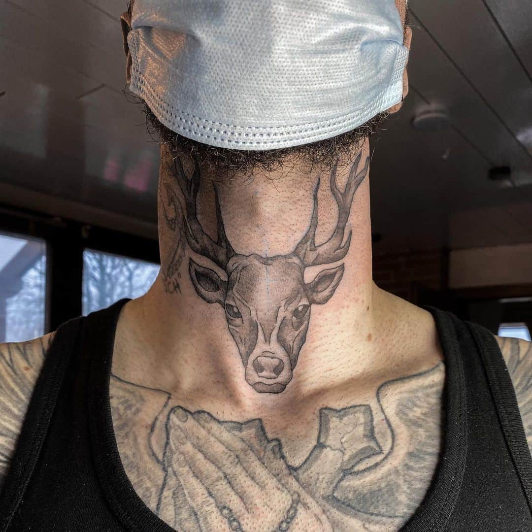 50+ Neck Tattoo Design Ideas for Men (2023 Update) 5 Throat Tattoos 2