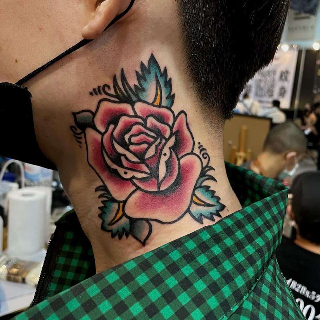 50+ Neck Tattoo Design Ideas for Men (2023 Update) 12 Traditional neck tattoos 3