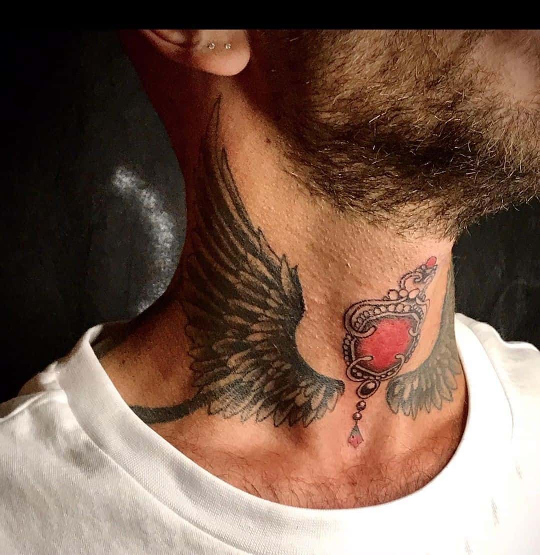 27 Cute Neck Angel Tattoos