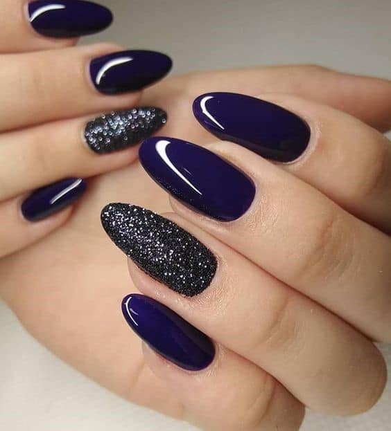 An Oval Shaped Navy Blue Design