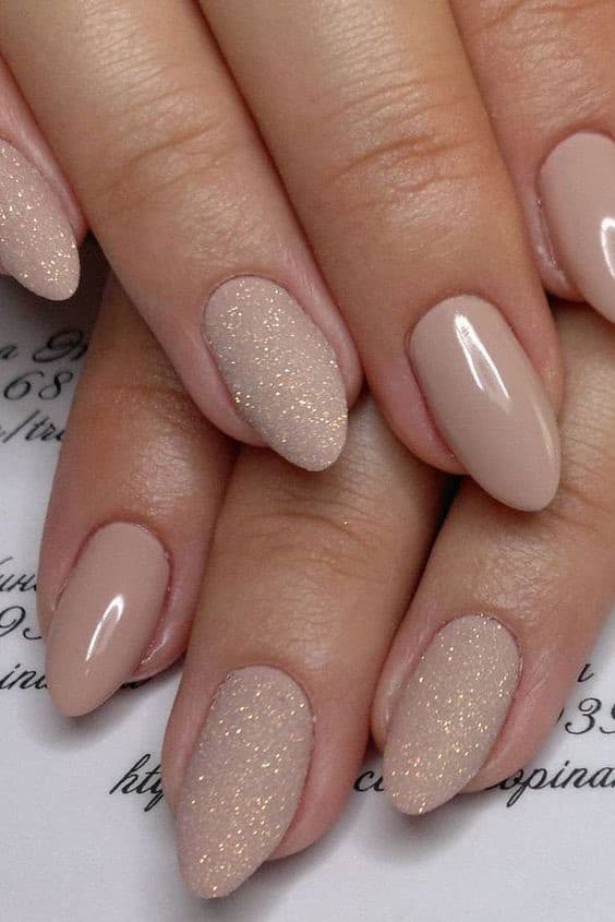 Bride Inspired Oval Nude Nails