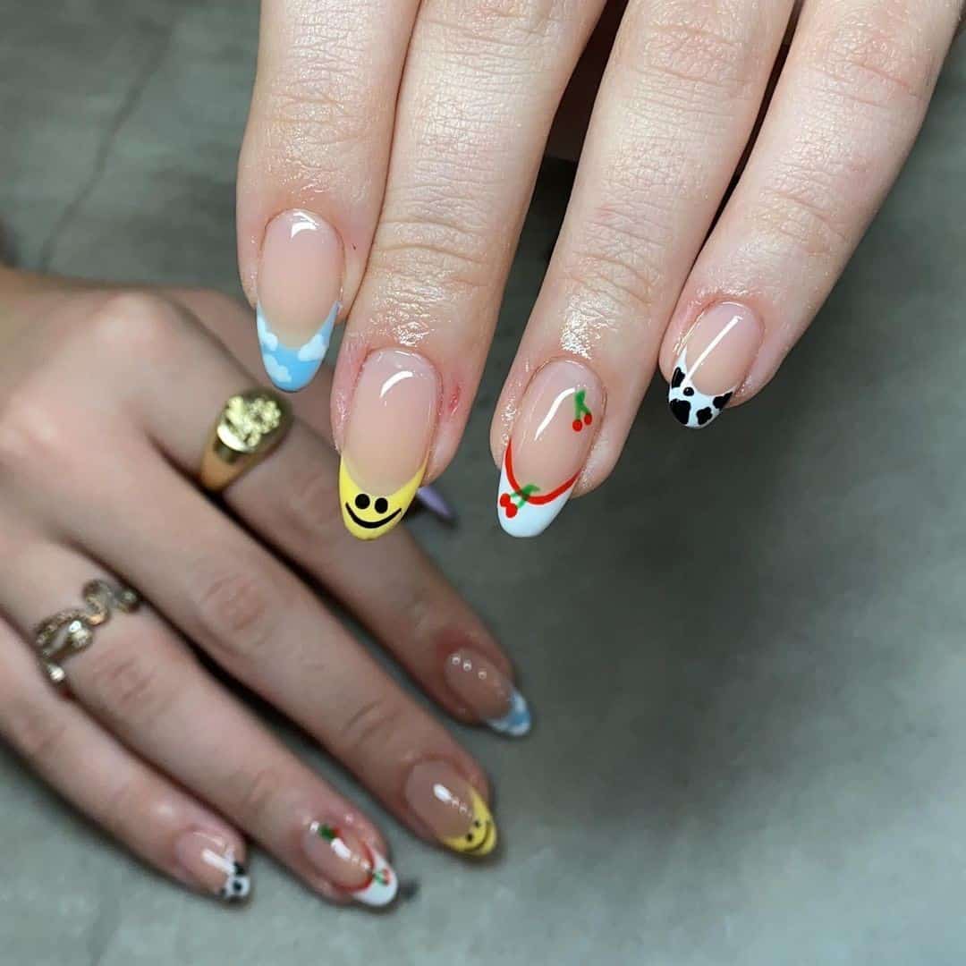 Top 30 Amazing Almond Nail Design Ideas (Short & Long) 3 Bright & Colorful Almond Nails