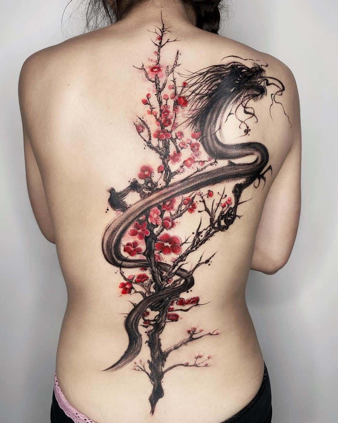 Chinese Dragon Temporary Tattoo (Back) | Autumn Dragon