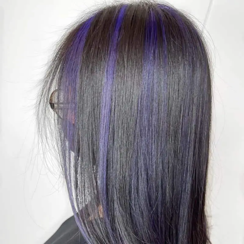 60+ Purple Highlight on Brown Hair Ideas (2025 Update) 28 Chunky Purple Highlights 1
