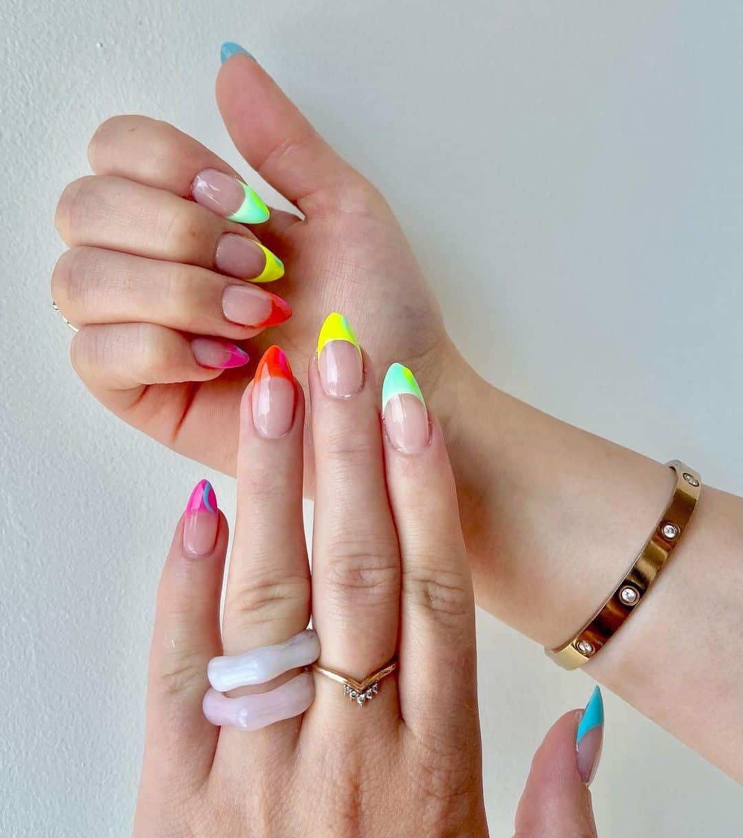 Colorful Spring Inspired Almond Nails 