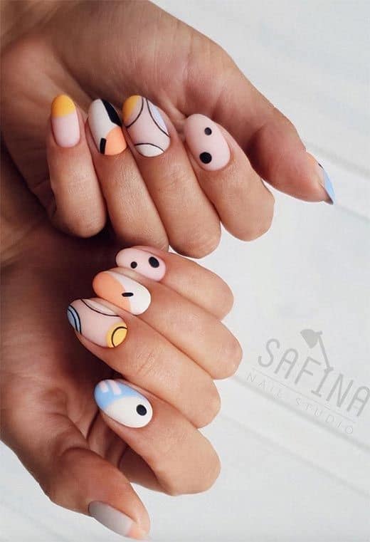 Creative Oval Shaped Acrylic Nails