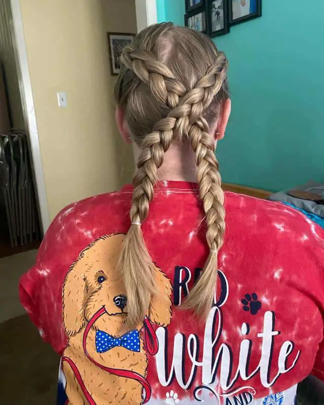 60+ Stylish Pigtail Hairstyles To Adopt In 2022 (Make You Feel Young And Fresh) 37 Criss-Cross Pigtail Braids 3