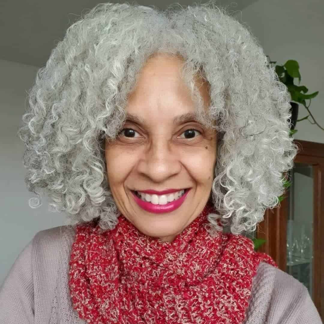 Curly Feminine Grey Hair 