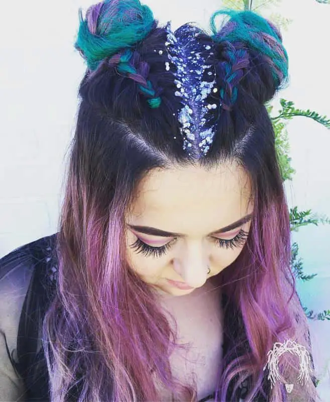 60+ Stylish Pigtail Hairstyles To Adopt In 2022 (Make You Feel Young And Fresh) 15 Double Top Pigtails Knotted Buns 4