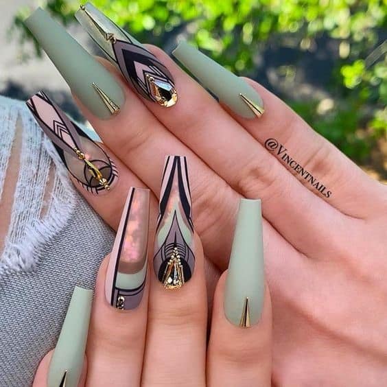 Dramatic & Long Neon Green Square Manicure