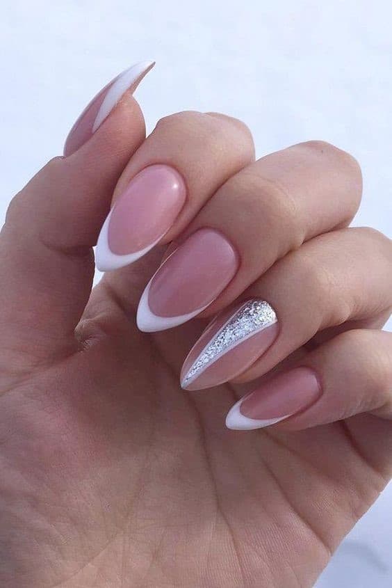 Feminine Acrylic White French Nails