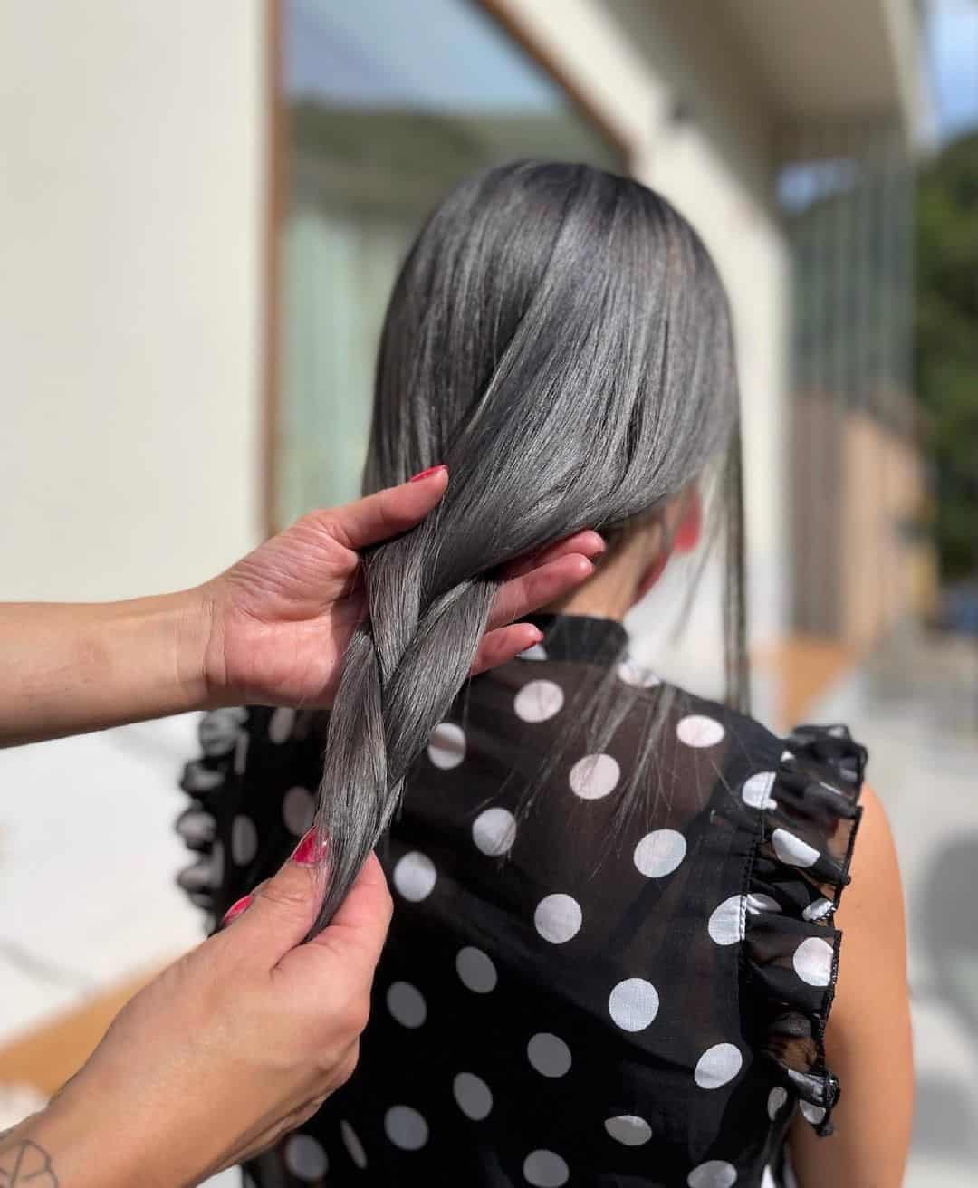 Grey Hair Braid Look 