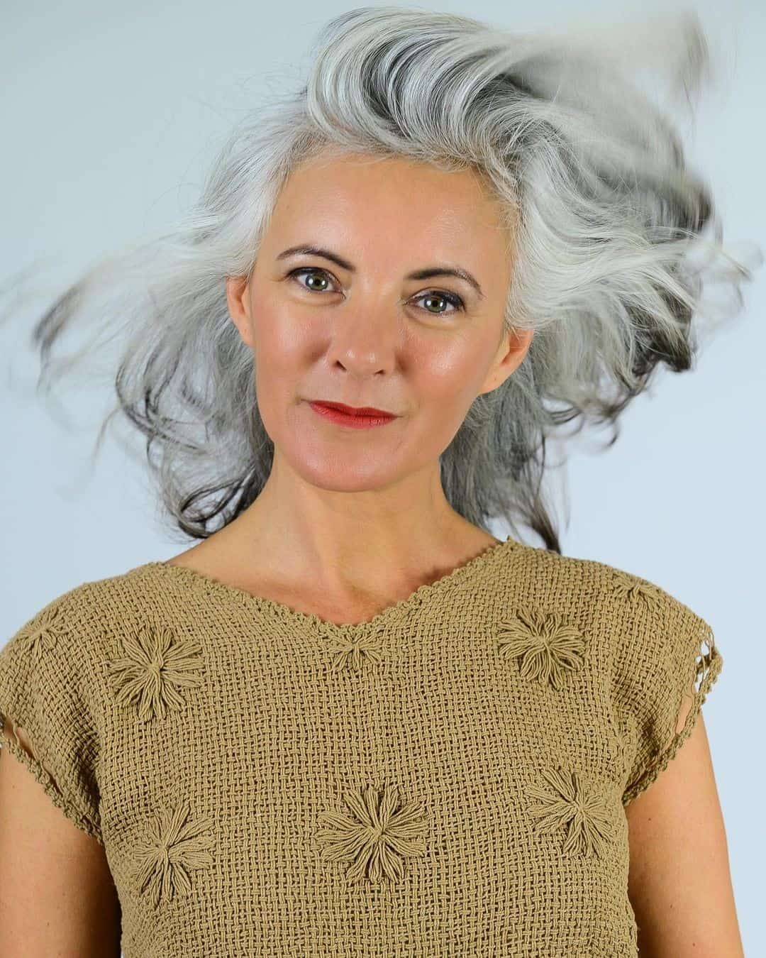 Grey Hair Voluminous Flowy Look