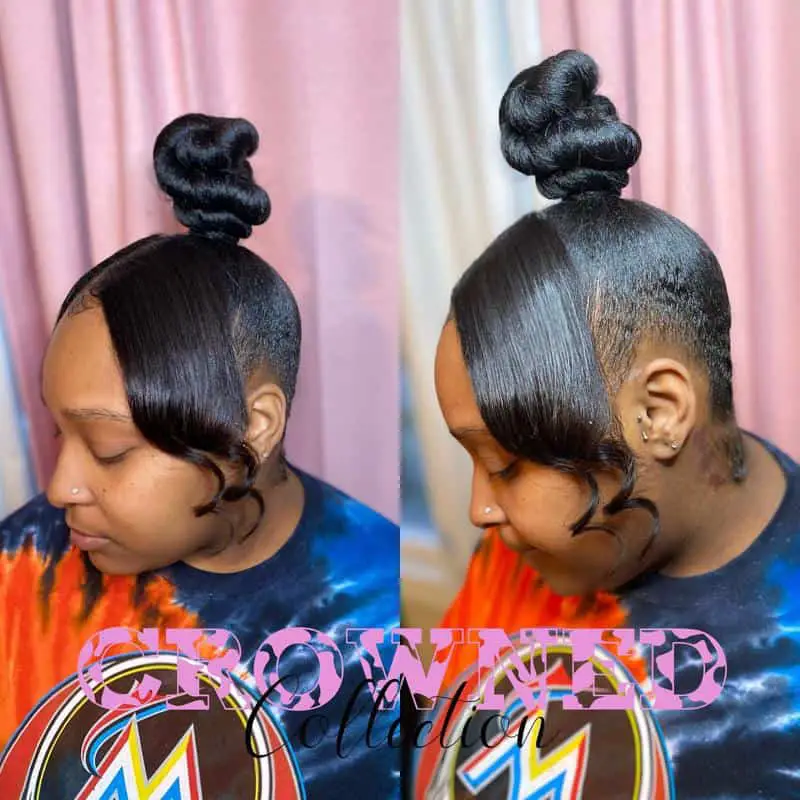 High Bun with Bangs 2