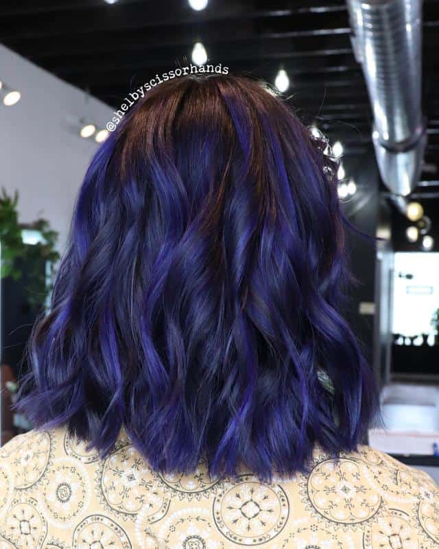 60+ Purple Highlight on Brown Hair Ideas (2025 Update) 54 Indigo Highlights 1