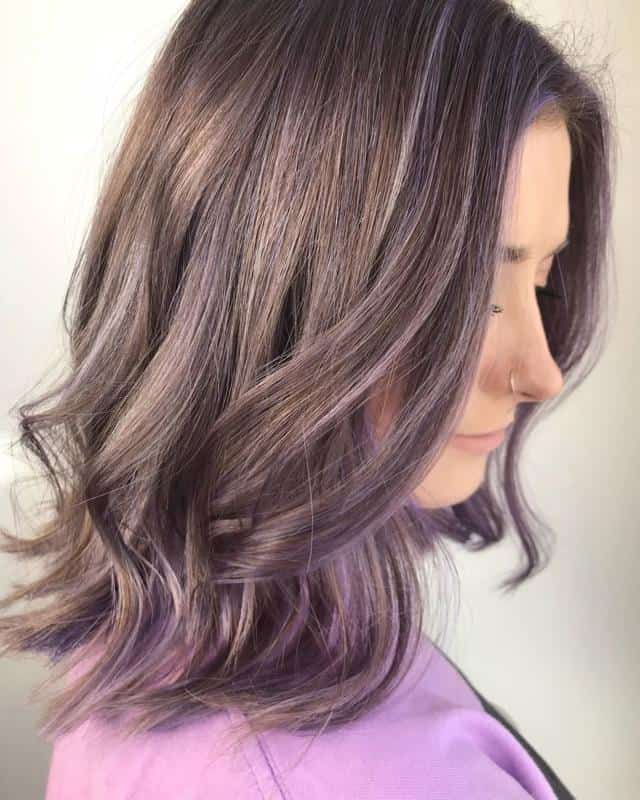 60+ Purple Highlight on Brown Hair Ideas (2025 Update) 22 Lilac Babylights 1