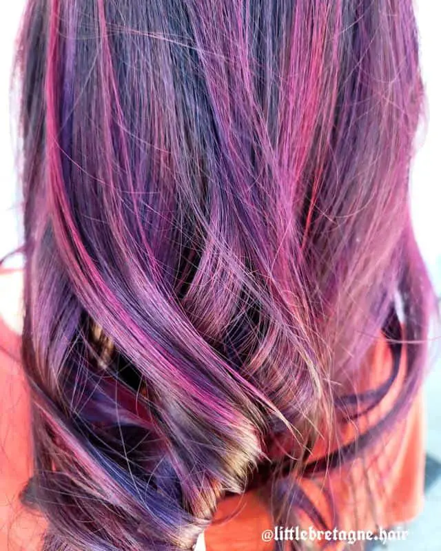 60+ Purple Highlight on Brown Hair Ideas (2022 Updated) - Tattooed Martha