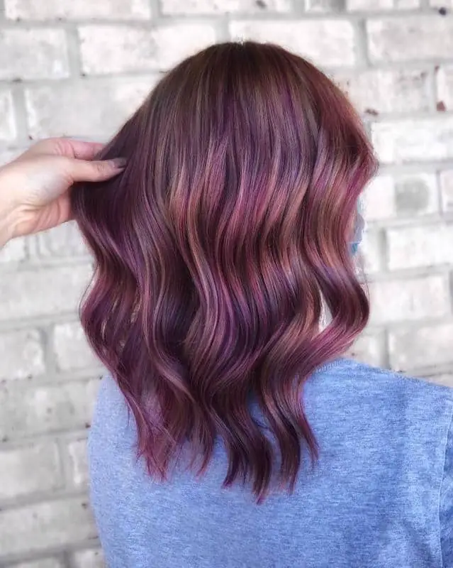 60+ Purple Highlight on Brown Hair Ideas (2025 Update) 14 Magenta Highlights 2