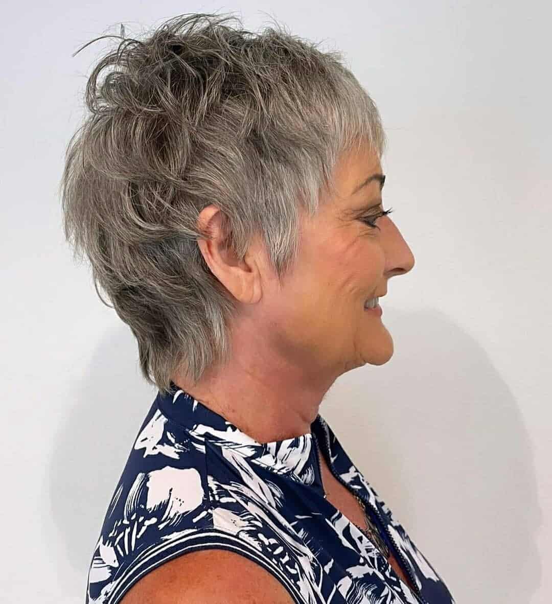 Messy Short Grey Hair 