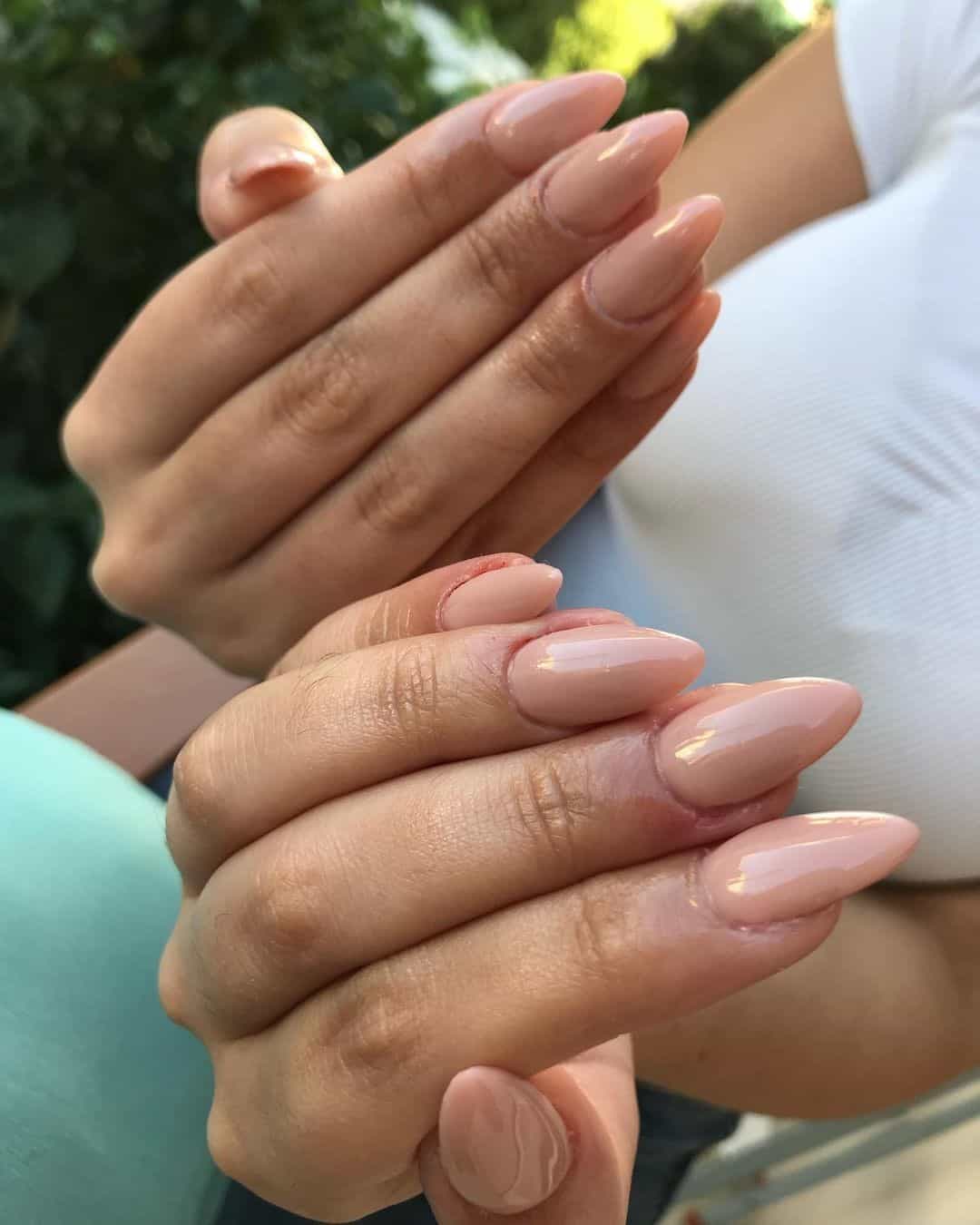 Natural Nude Almond Nails 
