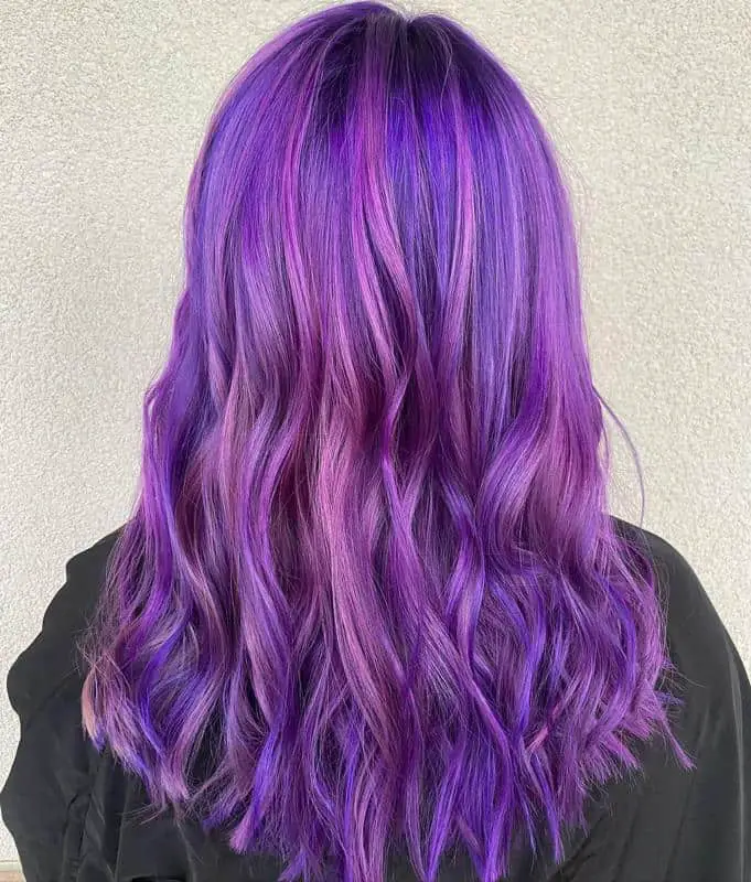 60+ Purple Highlight on Brown Hair Ideas (2025 Update) 19 Neon Purple Hair 1