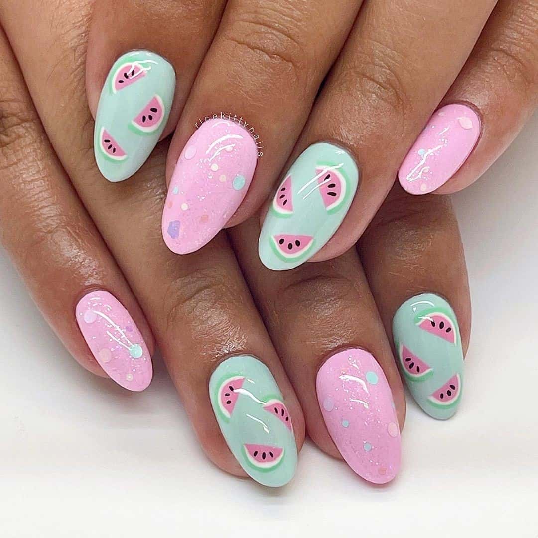 Pastel Almond Nail Designs 