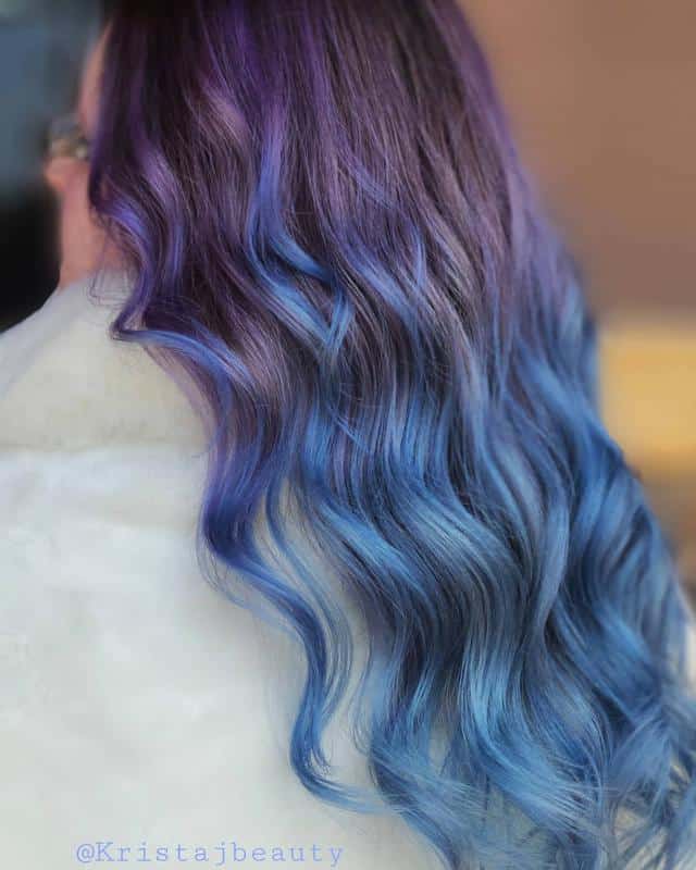 60+ Purple Highlight on Brown Hair Ideas (2025 Update) 44 Peacock Hair 2