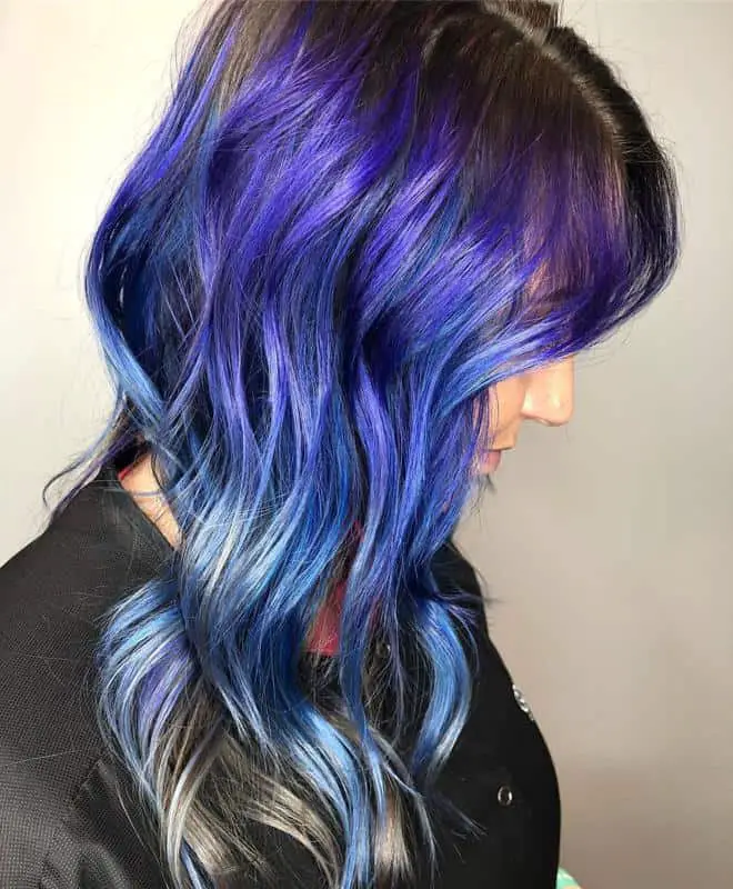 60+ Purple Highlight on Brown Hair Ideas (2025 Update) 45 Peacock Hair 3
