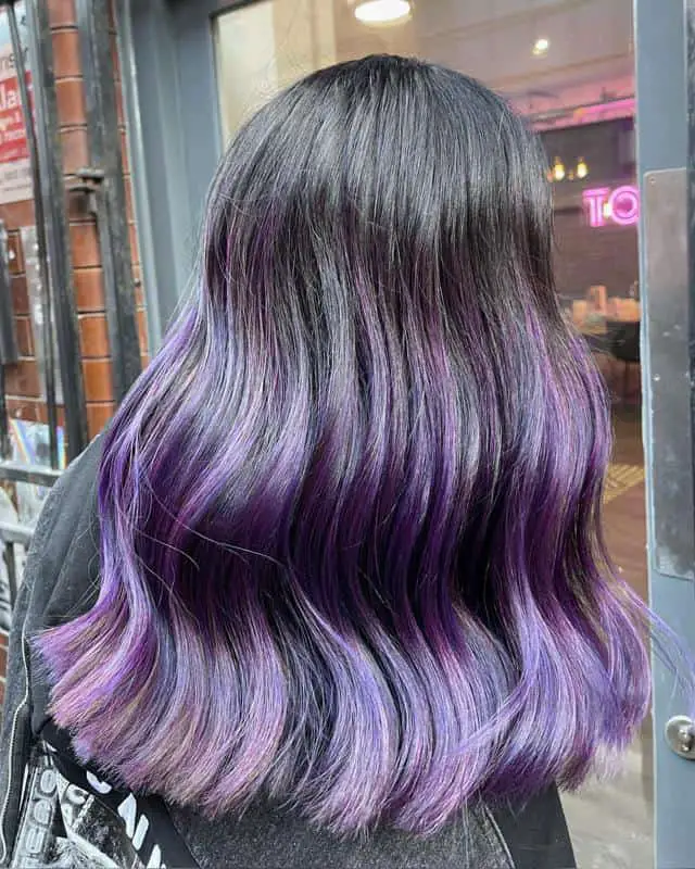 60+ Purple Highlight on Brown Hair Ideas (2025 Update) 34 Purple Balayage 1