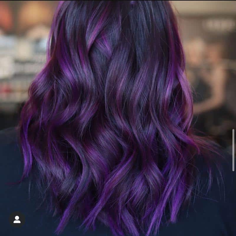 60+ Purple Highlight on Brown Hair Ideas (2025 Update) 35 Purple Balayage 2