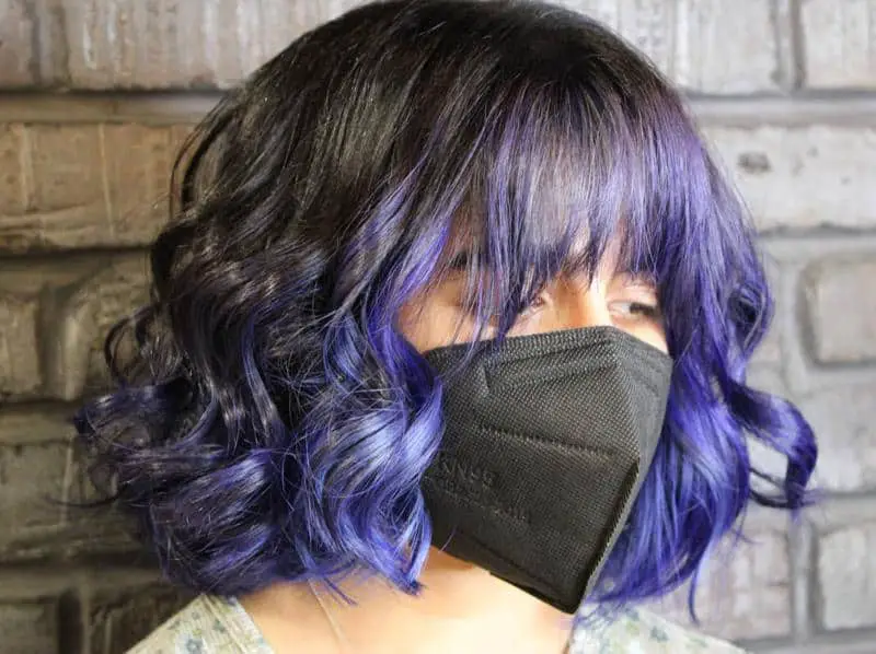 60+ Purple Highlight on Brown Hair Ideas (2025 Update) 58 Purple Bangs 2