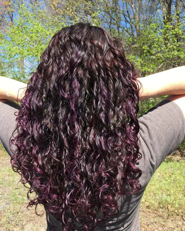 60+ Purple Highlight on Brown Hair Ideas (2025 Update) 41 Purple Curls 2