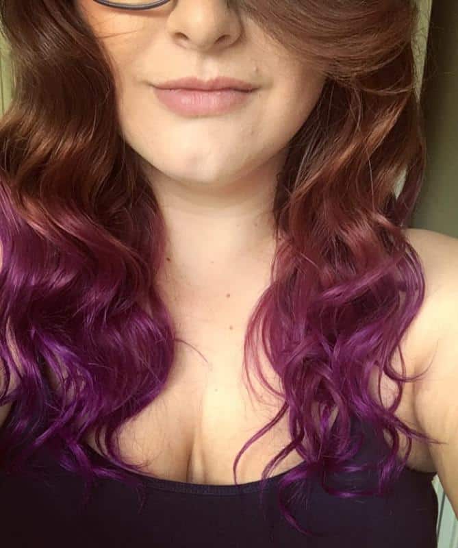 60+ Purple Highlight on Brown Hair Ideas (2025 Update) 31 Purple Dip Dye 1