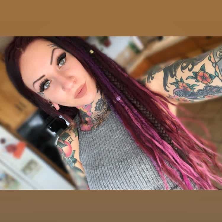 60+ Purple Highlight on Brown Hair Ideas (2025 Update) 46 Purple Dreads 1