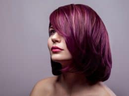 Purple Highlight on Brown Hair