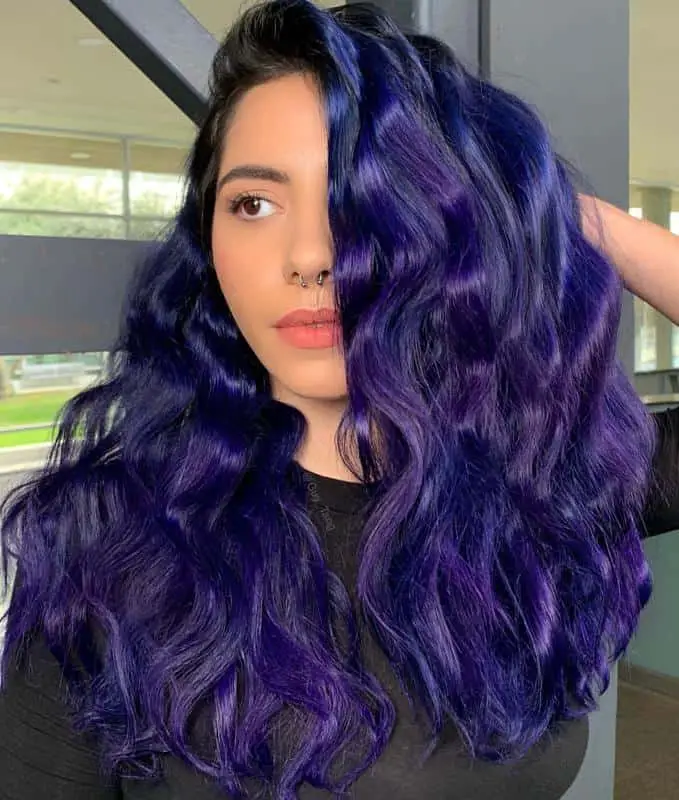 Purple Highlights on Brown Hair 1