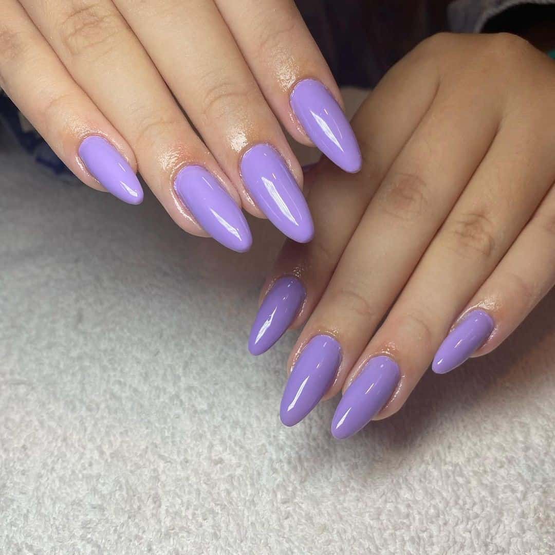 Purple Long Almond Nails 