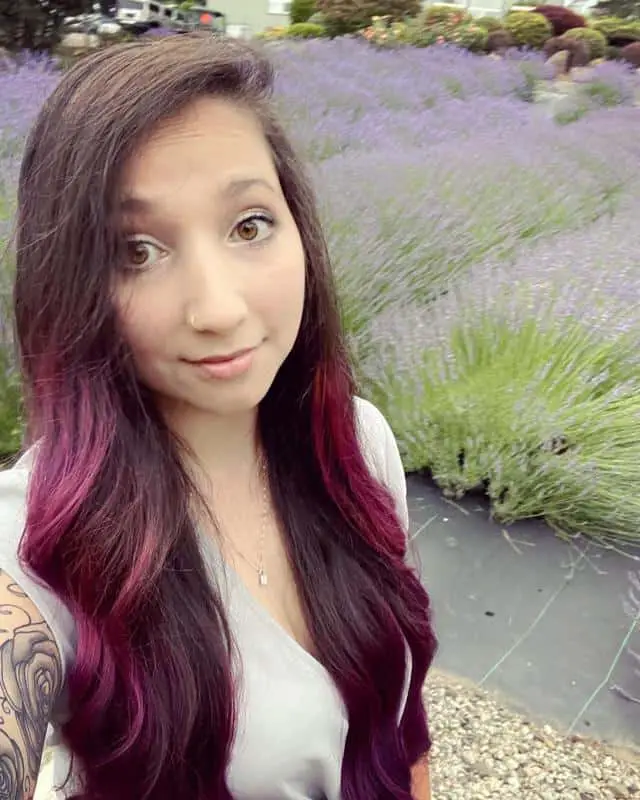 60+ Purple Highlight on Brown Hair Ideas (2025 Update) 48 Purple Ombre 1