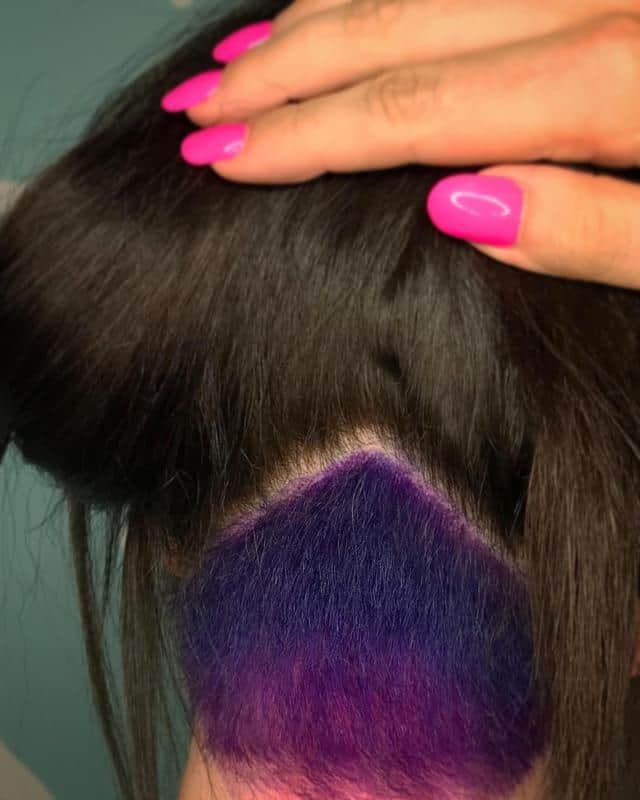 60+ Purple Highlight on Brown Hair Ideas (2025 Update) 37 Purple Undercut 1