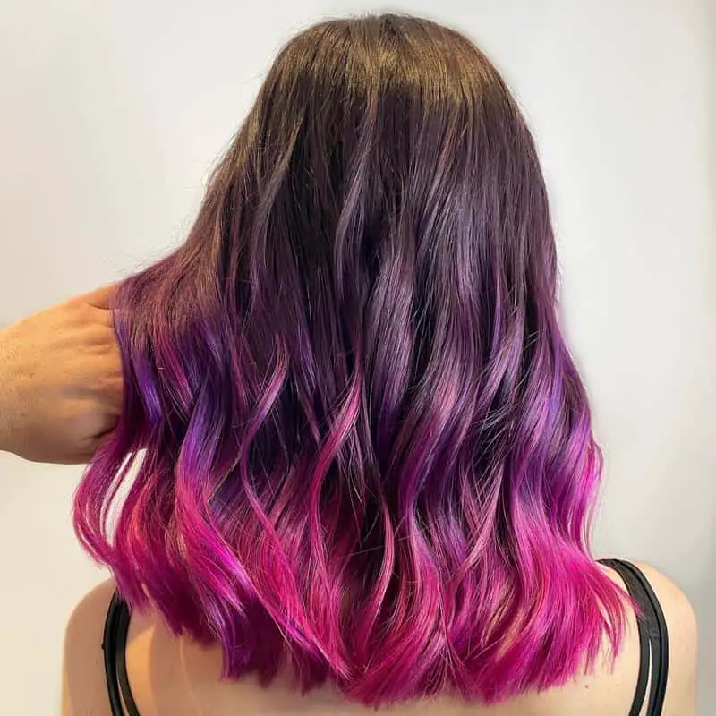 60+ Purple Highlight on Brown Hair Ideas (2025 Update) 52 Purple and Pink Hair 2