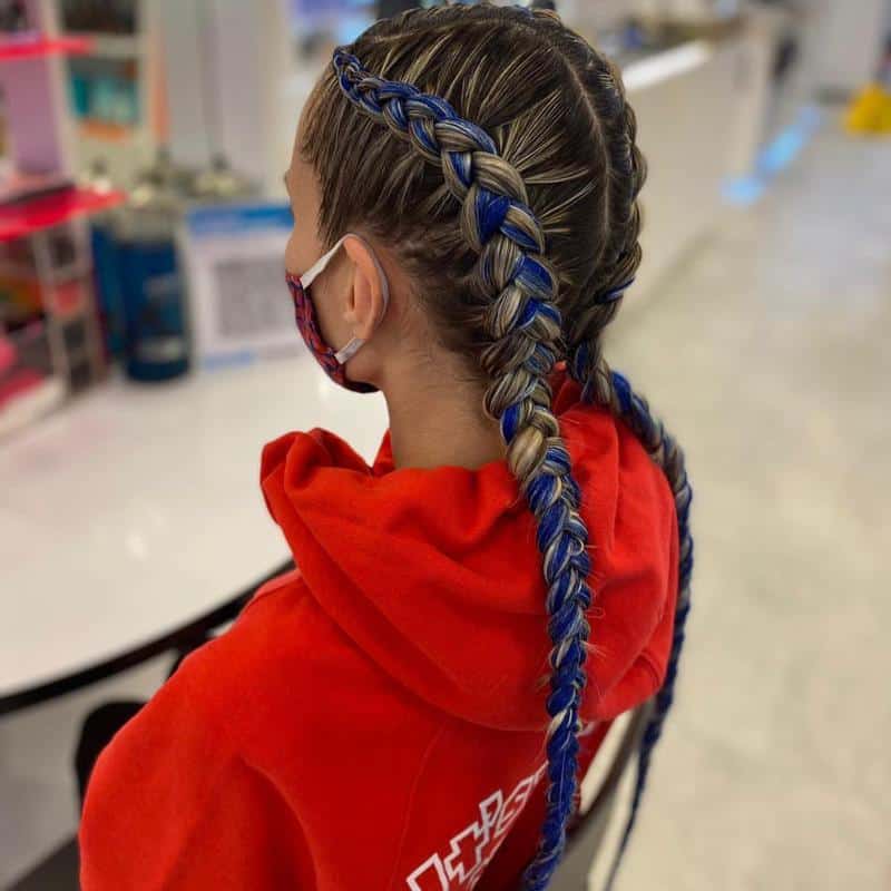 60+ Stylish Pigtail Hairstyles To Adopt In 2022 (Make You Feel Young And Fresh) 9 Reversed French Braids 1
